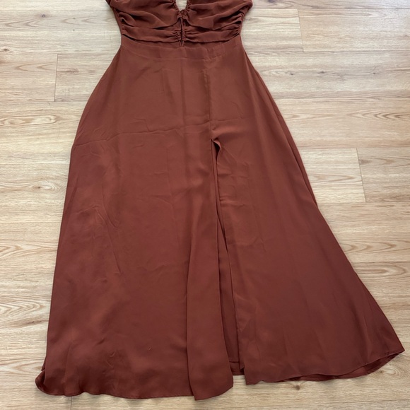 Runway the Label Jayden Brown Strappy Cutout Maxi Dress Size 10 Wedding Party - Picture 7 of 9